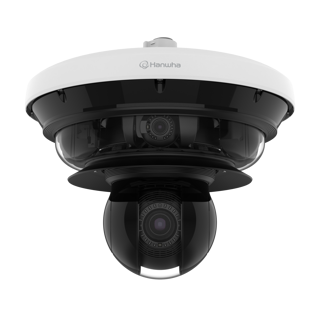 Hanwha Vision 5 Channel Multisensor Camera with 4 x 4K VF Lens, 1 x 2MP 40x PTZ, AI, IR, HPOE