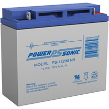 Battery, PowerSonic, Sealed Lead Acid, 12V 22AH