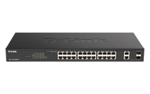 D-Link 26-Port Smart Managed Switch with 24 PoE and 2 Combo RJ45/SFP ports (370W PoE budget)