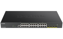 D-Link 28-Port Gigabit Smart Managed PoE Switch with 24 RJ45 and 4 SFP+ 10G Ports