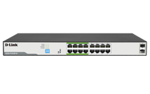 D-Link 18-Port Gigabit PoE Switch with 16 PoE+ Ports (8 Long Reach 250m) and 2 SFP Uplinks