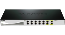 D-Link 12-Port 10 Gigabit Smart Managed Switch with 12 SFP+ Ports and 2 10GBASE-T (Combo) ports