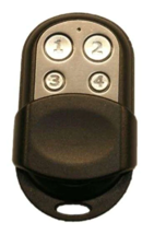 Wireless key fob transmitter, Premium metal style finish case, 4 button, Suits RE005EV2,