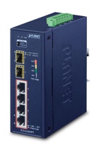 Planet Industrial 4-Port 10/100/1000T 802.3at PoE + 2-Port 100/1000X SFP Ethernet Switch
