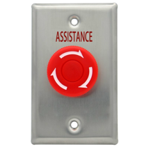 Twist To Reset Button, Red, Press for Assistance   